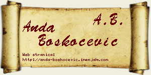 Anda Boškoćević vizit kartica